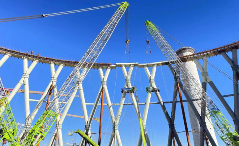 新疆兵准信泓1#、2#间冷塔双X柱项目